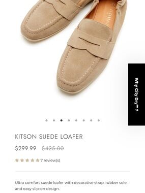 La CANADIENNE Beige Suede Penny Loafers